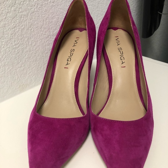 Via Spiga Shoes - Via Spiga Hot Pink Suede Heels